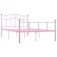 Рамка за легло, розова, метал, 160x200 см