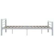 Рамка за легло, сиво и бяло, метал, 180x200 cм