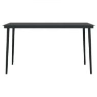 Градински трапезен комплект от 5 части с възглавници черен