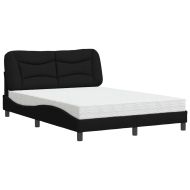 Легло с матрак, черно, 140x200 см, плат