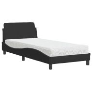 Легло с матрак, черно, 80x200 см, кадифе