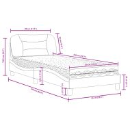 Легло с матрак, сиво, 80x200 см, изкуствена кожа