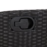 Градински комплект от 3 части с възглавници черни полиратан