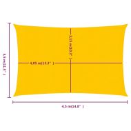 Платно-сенник, 160 г/м², правоъгълно, жълт, 3,5x4,5 м, HDPE