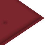 Пейка Батавия с виненочервена възглавница, 120 см, тик масив
