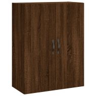 Висок шкаф, кафяв дъб, 69,5x34x180 см, инженерно дърво