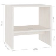Нощно шкафче, бяло, 40x30,5x40 см, бор масив