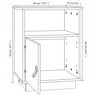 Нощно шкафче, бяло,40x34x55 см, борово дърво масив