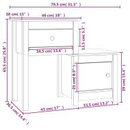 Нощно шкафче, 79,5x38x65,5 см, бор масив