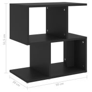 Нощни шкафчета, 2 бр, черни, 50x30x51,5 см, инженерно дърво