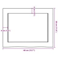 Стенен рафт тъмнокафяв 40x30x(2-4) см обработен масивен дъб