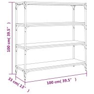 Библиотека дъб сонома 100x33x100 см инженерно дърво и стомана