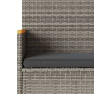 Градинска пейка 3-местна с възглавници сив полиратан