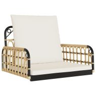 Стол-люлка с възглавници 63x58x39 см полиратан и стомана