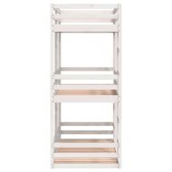 Триетажно легло, бяло, 90x190 см, борово дърво масив