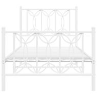 Метална рамка за легло с горна и долна табла, бяла, 80x200 см
