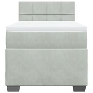 Боксспринг легло с матрак, светлосиво, 100x200 см, кадифе