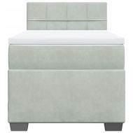 Боксспринг легло с матрак, светлосива, 90x190 см, кадифе