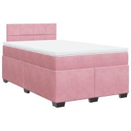 Боксспринг легло с матрак, розово, 120x200 см, кадифе
