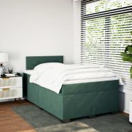 Боксспринг легло с матрак, тъмнозелено, 120x200 см, кадифе