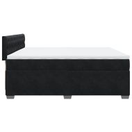 Боксспринг легло с матрак, черно, 200x200 см, кадифе