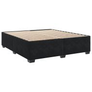 Боксспринг легло с матрак, черно, 200x200 см, кадифе