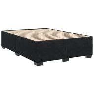 Боксспринг легло с матрак, черно, 140x190 см, кадифе