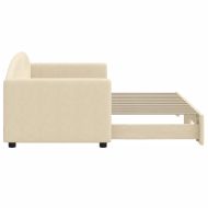 Канапе с изтеглящо разтегателно легло кремаво 80x200 см плат