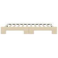 Канапе с изтеглящо разтегателно легло кремаво 80x200 см плат