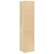 Висок шкаф, опушен дъб, 40x41x185 см, инженерно дърво