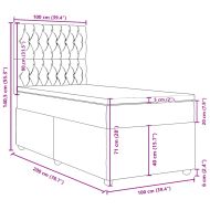 Боксспринг легло с матрак, черно, 100x200 см, плат