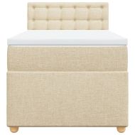 Боксспринг легло с матрак, кремава, 90x190 см, плат