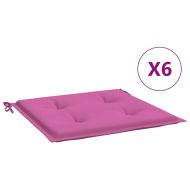 Възглавници за градински столове 6 бр розови 50x50x3 см текстил