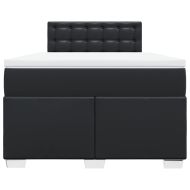 Боксспринг легло с матрак, черно, 120x200 см, изкуствена кожа