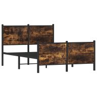 Метална рамка за легло, без матрак, опушен дъб, 120x190 см