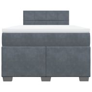 Боксспринг легло с матрак, тъмносив, 120x190 см, кадифе