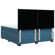 Боксспринг легло с матрак, синьо, 200x200 см, кадифе