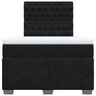 Боксспринг легло с матрак, черно, 120x190 см, кадифе