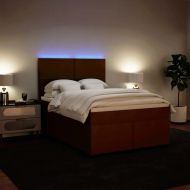 Боксспринг легло с матрак, розова, 140x190 см, кадифе