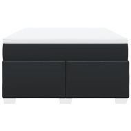 Боксспринг легло с матрак, черно, 140x200 см, изкуствена кожа