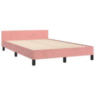 Рамка за легло с табла, розова, 120x200 см, кадифе
