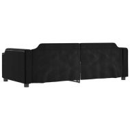 Канапе с изтеглящо легло и чекмеджета черно 90x200 см текстил