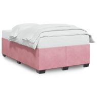 Рамка за легло без матрак, розова, 120x190 см, кадифе