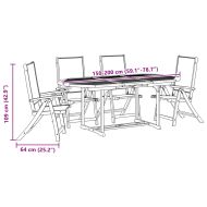 Градински трапезен комплект, 5 части, акация масив и textilene