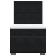 Боксспринг легло с матрак, черно, 80x200 см, кадифе