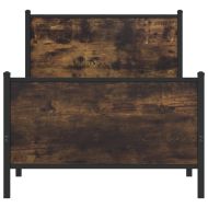 Метална рамка за легло, без матрак, опушен дъб, 90x200 см