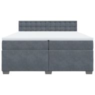 Боксспринг легло с матрак, тъмносиво, 200x200 см, кадифе