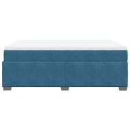 Боксспринг легло с матрак, тъмносиньо, 160x200 см, кадифе