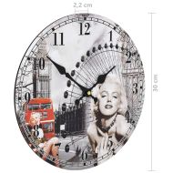 Винтидж стенен часовник Мерилин Монро, 30 см