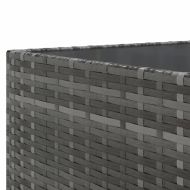 Градински комплект с възглавници, 6 части, полиратан, сив